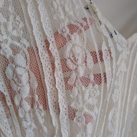 ZARA off white Elegant Sheer Floral-Lace dress - Picture 4 of 9